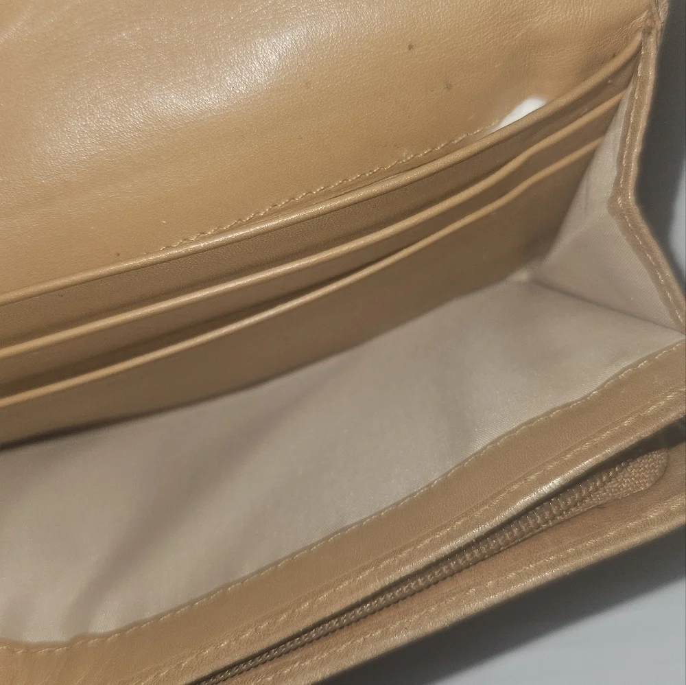 Vintage Coach Brown Leather Stitched Buckle Trifold Square Wallet Y2K Classic